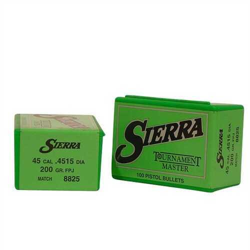 Sierra 45 Caliber .4515 Diameter 200 Grain Full Profile Jacket Matchking 100 Count