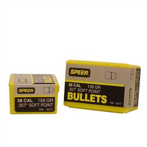 Speer 38 Caliber 158 Grain Jacketed Soft Point 100/Box Md: 4217 Bullets