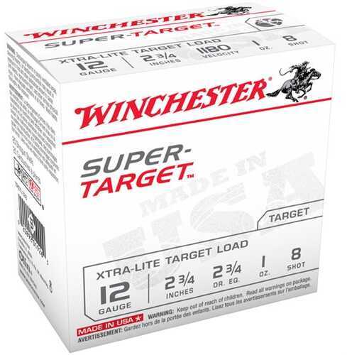 12 Gauge 2-3/4" Lead #8  1 oz 25 Rounds Winchester Shotgun Ammunition