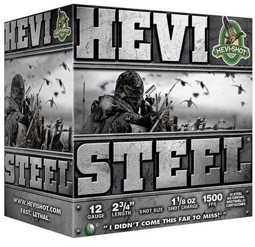 12 Gauge 2-3/4" Steel #6  1-1/8 oz 25 Rounds Hevi-Shot Shotgun Ammunition