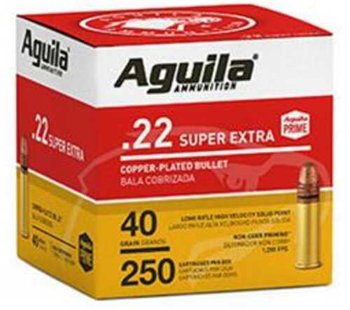 Aguila Super Extra High Velocity Rifle Ammunition .22 LR 40 Gr CPSP 1255 Fps 250/ct