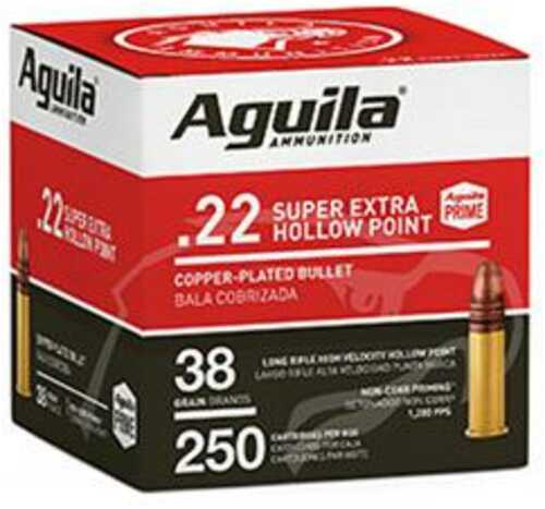 Aguila Super Extra High Velocity Rifle Ammunition .22 LR 38 Gr CPHP 1280 Fps 250/ct