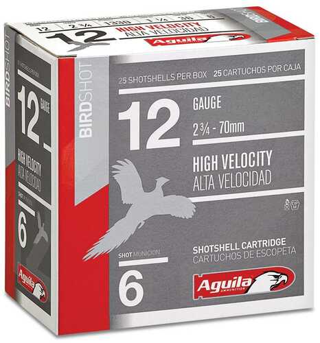 Aguila High Velocity Field Shotshells 12 Ga 2-3/4" 1-1/4Oz 1330 Fps #6 25/ct