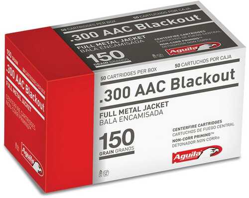 Aguila Rifle Ammunition .300 AAC Blackout 150 Gr FMJ 1900 Fps 50/ct