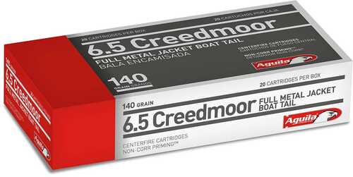 Aguila Rifle Ammunition 6.5 Creedmoor 140 Gr FMJBT 2600 Fps 20/ct