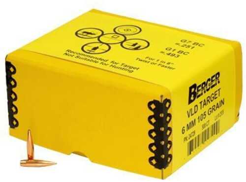 Berger Match Grade Target Bullets 6mm .243" 105 VLD 500/ct