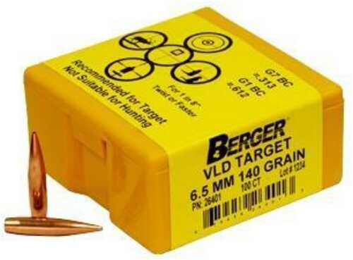 Berger Match Grade Target Bullets 6.5mm .264" 140 VLD 100/Box