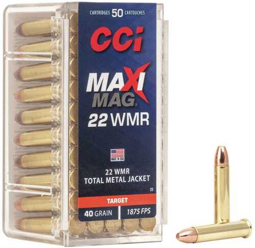 CCI  Maxi-Mag Rimfire Ammunition .22 WMR 40 Gr TMJ 1875 Fps 50/ct