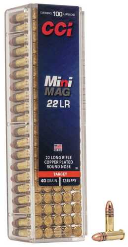 CCI Target Mini-Mag Rimfire Ammunition .22 LR 40 Gr CPRN 1235 Fps 100/ct