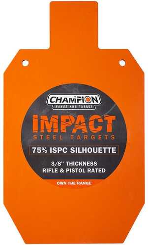 Champion Impact Steel Silhouette Target 75% IPSC Rifle Rated Orange