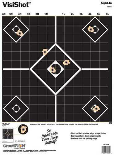 Champion Visishot Targets Sight-In - 13" X 18" 10/Pack