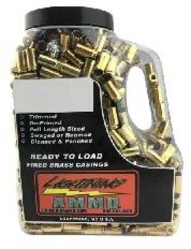 Lightning Ammo Reman. Cleaned & Polished Brass 9mm 500/ct Jug