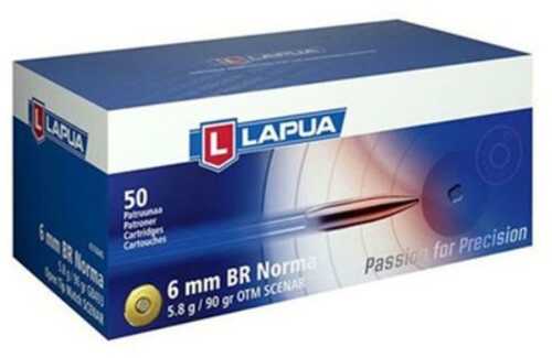 Lapua OTM Rifle Ammo 6mm Br Norma 90 Gr Scenar-L 50/ct