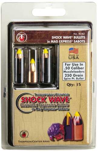 Thompson Center Shockwave Spire Point Polymer Tip Bullets .50 Cal Sabot 300 Gr 15/ct