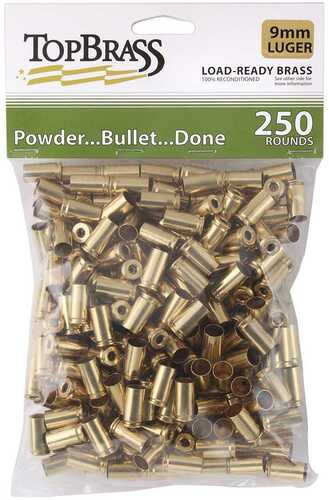 Top Brass Unprimed Remanufactured Handgun 9mm Luger BulkGrade A+ 250/ct