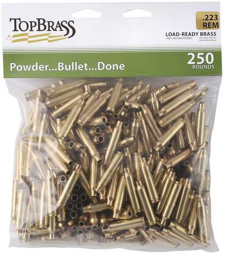 Top Brass Unprimed Remanufactured Rifle .223 Bagged Header Card Grade A+ 250/ct