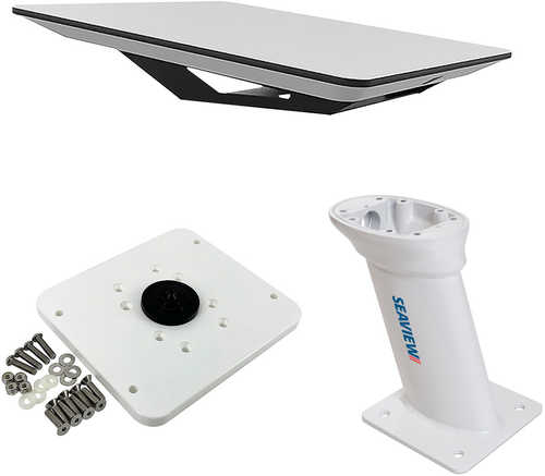 KVH Starlink Flat Panel Kit w/10" Seaview Pedestal Mount &amp; Adastlka Starlink Top Plate