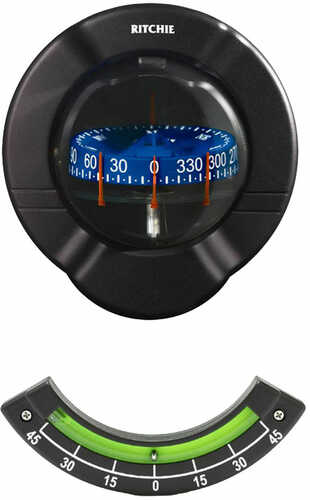 Ritchie SR-2 Venture Sail Boat Compass w/Clinometer - Bulkhead Mount - Black