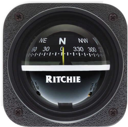 Ritchie V-537 Explorer Compass - Bulkhead Mount - Black Dial