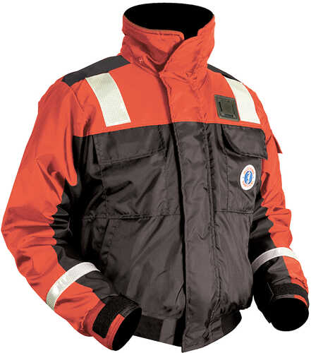 Mustang Classic Flotation Bomber Jacket w/SOLAS Tape - Orange - Large