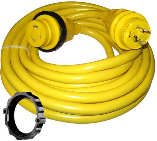 Marinco 30 Amp Power Cord Plus Cordset - 35' - Yellow