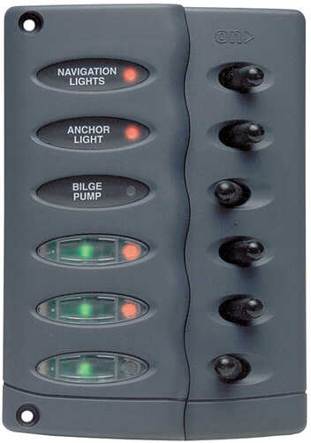 Marinco Contour Switch Panel - Waterproof 6 Way