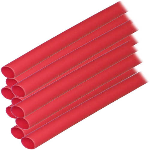 Ancor Adhesive Lined Heat Shrink Tubing (alt) - 1/4" X 6" - 10-pack - Red