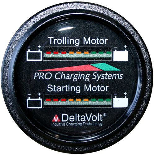 Dual Pro Battery Fuel Gauge - Marine Read Monitor 12V System 15&#39; Cable