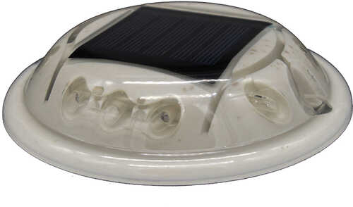 Hydro Glow C1W Round Solar Dock, Deck &amp; Pathway Light - White