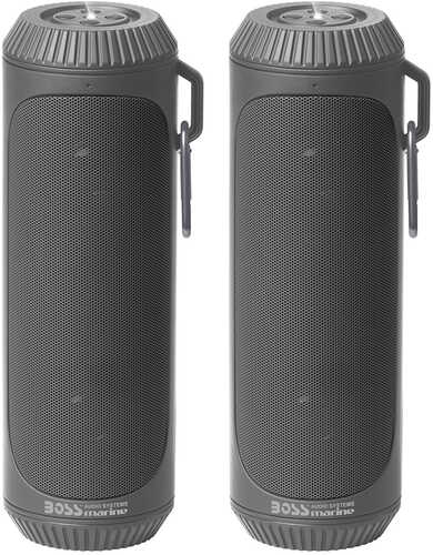 Boss Audio Bolt Marine Bluetooth&reg; Portable Speaker System with Flashlight - Pair - Grey