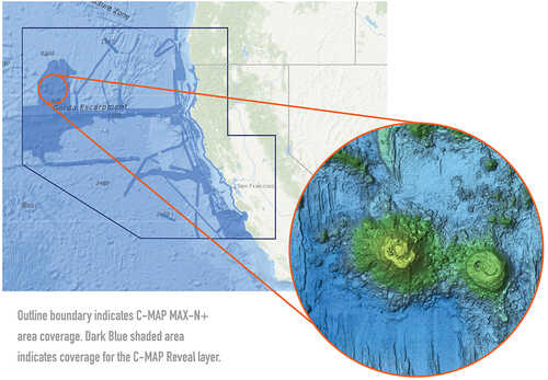 C-MAP Reveal - US Pacific North California to South Oregon Point Sur Cape Blanco