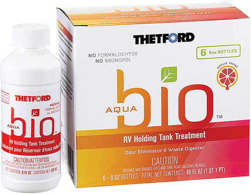 Thetford AquaBio RV Holding Tank Treatment - Citrus Twist Scent - 6-Pack of 8oz Bottles