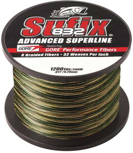 Sufix 832&reg; Advanced Superline&reg; Braid - 15lb - Camo - 1200 Yds