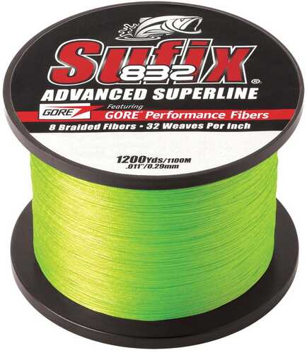 Sufix 832&reg; Advanced Superline&reg; Braid - 15lb - Neon Lime - 1200 Yds