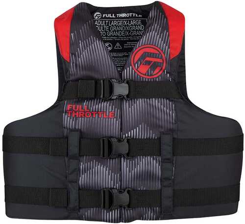 Full Throttle Adult Nylon Life Jacket - S/M - Red/Black