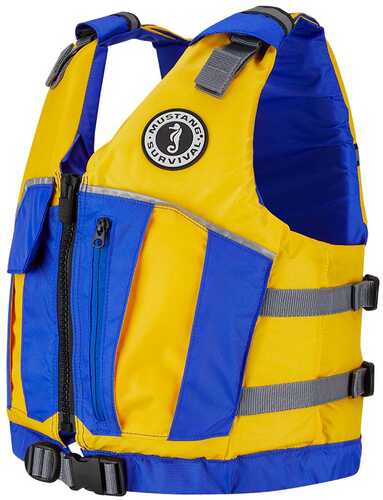 Mustang Youth Reflex Foam Vest - Yellow/royal Blue