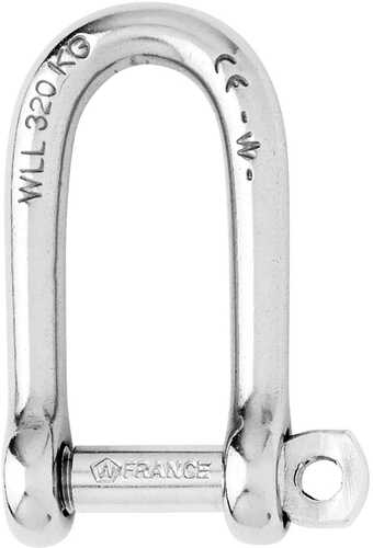 Wichard Self-Locking Long D Shackle - Diameter 6mm - 1/4"