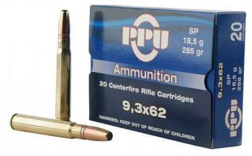 9.3X62mm 285 Grain Jacketed Soft Point 20 Rounds Prvi Partizan Ammunition