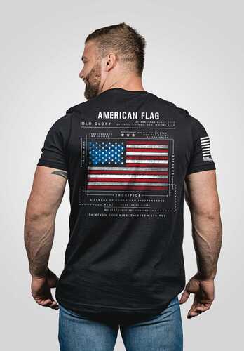 Nine Line Apparel Mens T-shirt American Flag Sch Black 2xl