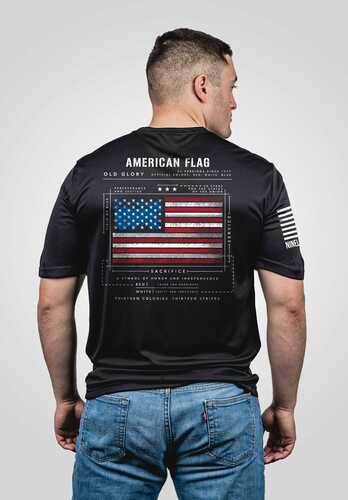 Nine Line Apparel Mens T-shirt American Flag Schematic Black 3xl