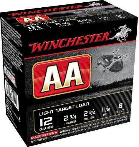 12 Gauge 2-3/4" Lead #8  1-1/8 oz 25 Rounds Winchester Shotgun Ammunition