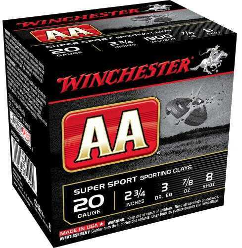 20 Gauge 2-3/4" Lead #8  7/8 oz 25 Rounds Winchester Shotgun Ammunition