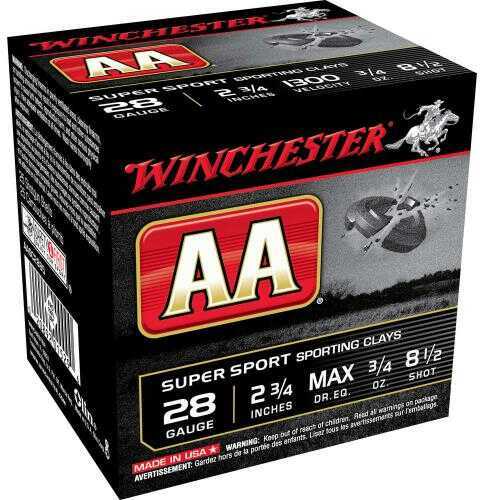 28 Gauge 2-3/4" Lead 8 1/2  3/4 oz 25 Rounds Winchester Shotgun Ammunition