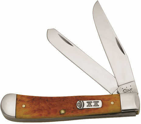 Case Persimmon Orange Jigged Bone Trapper Knife