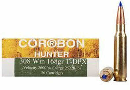 308 Win 168 Grain Hollow Point 20 Rounds Corbon Ammunition 308 Winchester