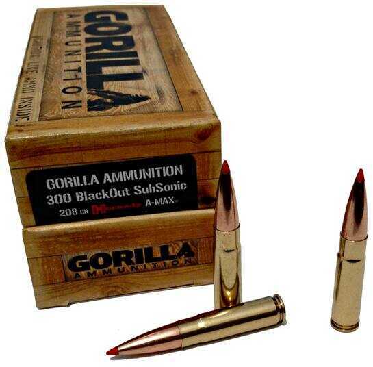 300 AAC Blackout 208 Grain Ballistic Tip Rounds Gorilla Ammunition