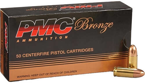 PMC Bronze Pistol Ammo 9mm LUGER 147 gr. FMJ 50 rd. Model: 9H