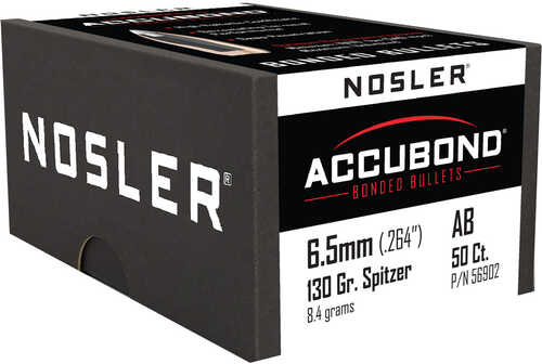 Nosler AccuBond Bullets 6.5mm 130 gr. Spitzer Point 50 pk. Model: 56902