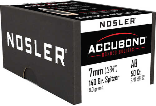 Nosler AccuBond Bullets 7mm 140 gr. Spitzer Point 50 pk. Model: 59992