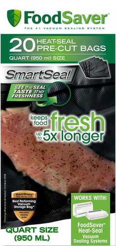 FoodSaver PreCut Bags 8 in. x 11 in. Quart 20 pk.